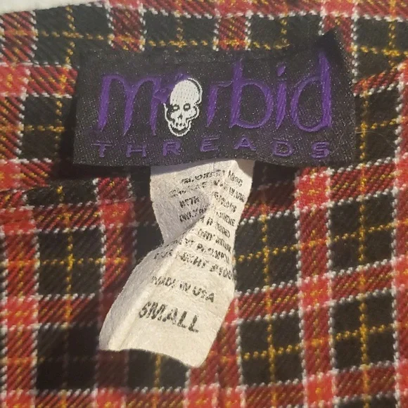 VTG Morbid Threads plaid mini skirt - Picture 3 of 5